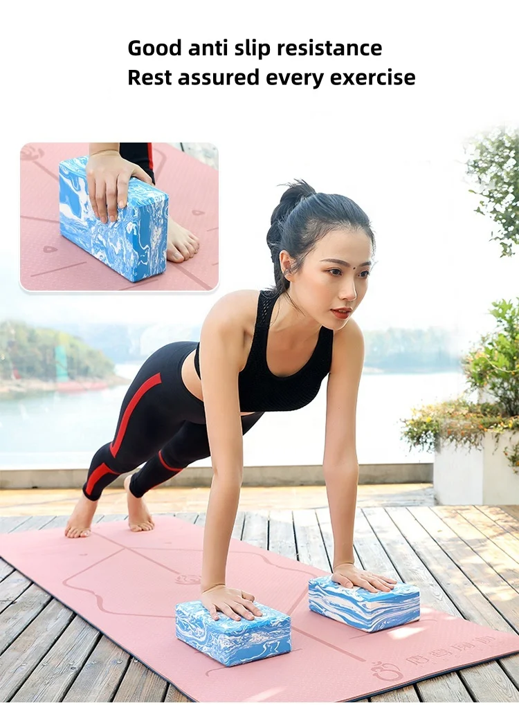 180g eva foam camo yoga brick 3*6*9 inch non slip camouflage eva marble yoga block