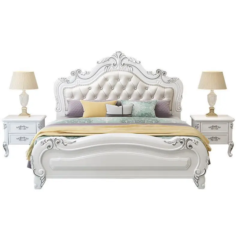 Bedroom Furniture Multifunction Storage King Size Bed with Massage Music Design of Leather Bed Guangdong Soft Antique Set Wood