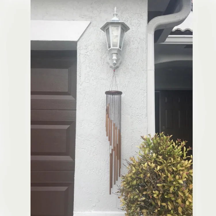 Golden Spiral Shape Sympathy 35 Inch Metal 18 Tube Decor Wind Bell Chimes For Family