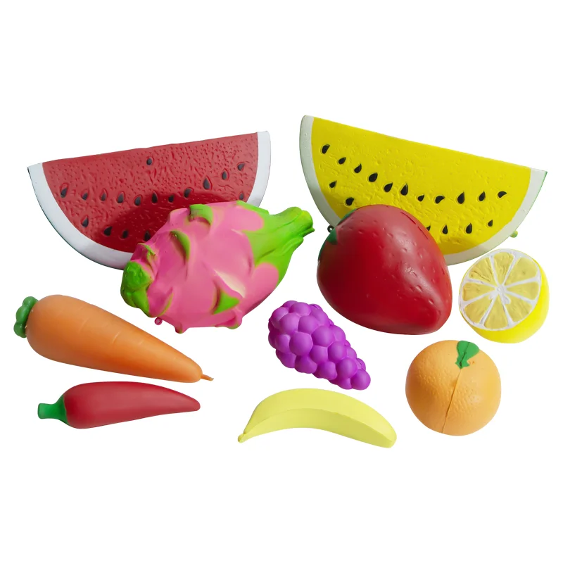 PU Foam Soft Toy Squeezable Fruit Shaped Stress Balls Anti Stress Toy for Kids