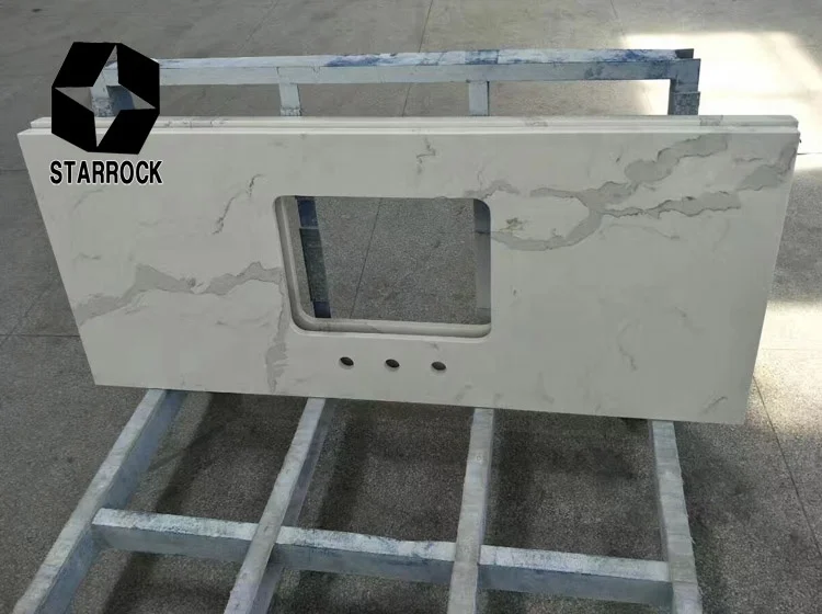 
Artificial Quartz Stone Calacatta White Quartz Countertop 