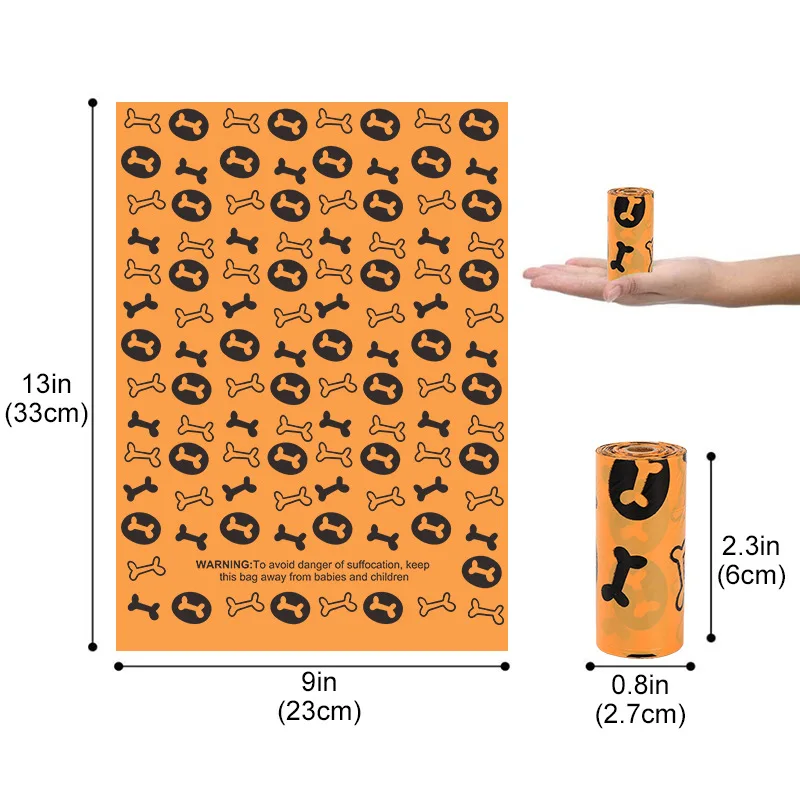New Design Biodegradable Poop Bags for Dogs  Outdoor Dog Walking Waste Bags Strong PE+EPI Material Dog Poop Pick-Up Bags