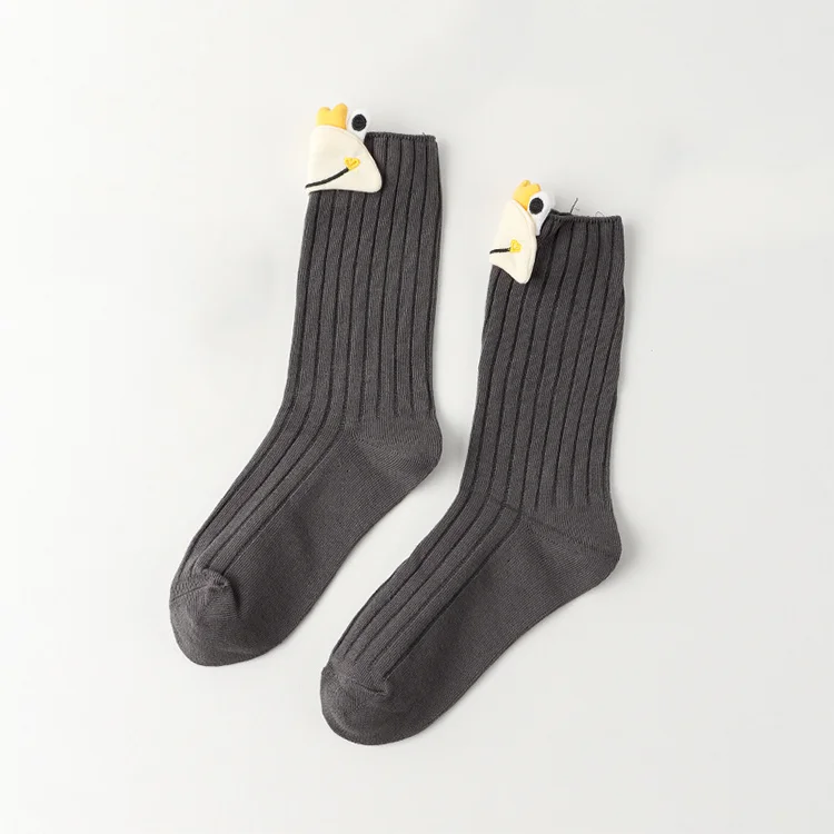 Autumn and winter 3d cute cartoon frog womens fashion long warm thick socks