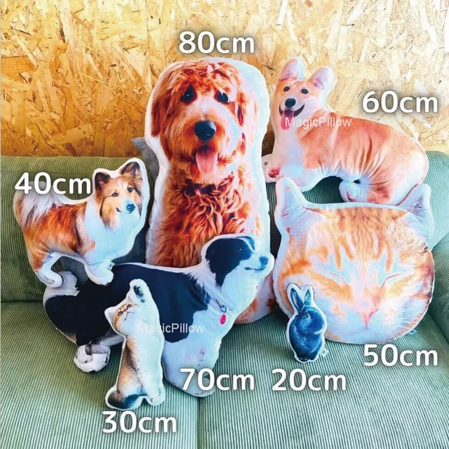 Custom Shaped Pillow Diy Personalized Plush Pillow 3D Photo Pet Cat Dog Shaped Printable Pattern Stuffed Pillow Shape Kids Gift