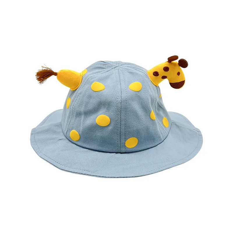 Summer cute baby sun protection bucket hat giraffe animal cartoon outdoor large brim sun visor bucket hat