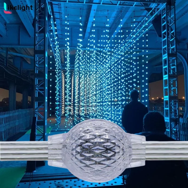 Программируемый DC24V 360 градусов освещение волшебный 3D 35 мм светодиодный пиксельный шар Хрустальная строка