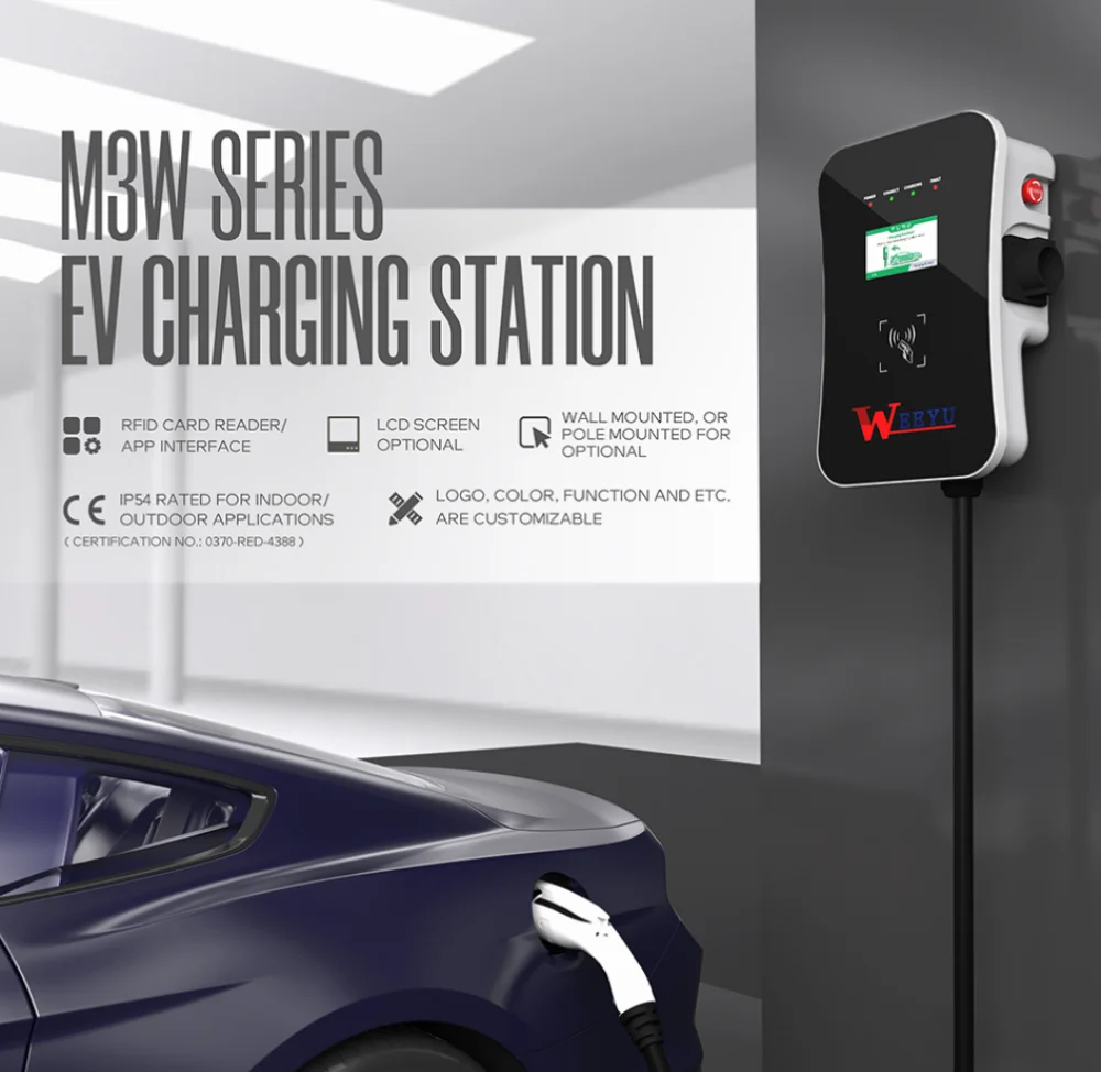  Weeyu 32Amp 22kw EV зарядное устройство тип 2 быстрая зарядка для электрического