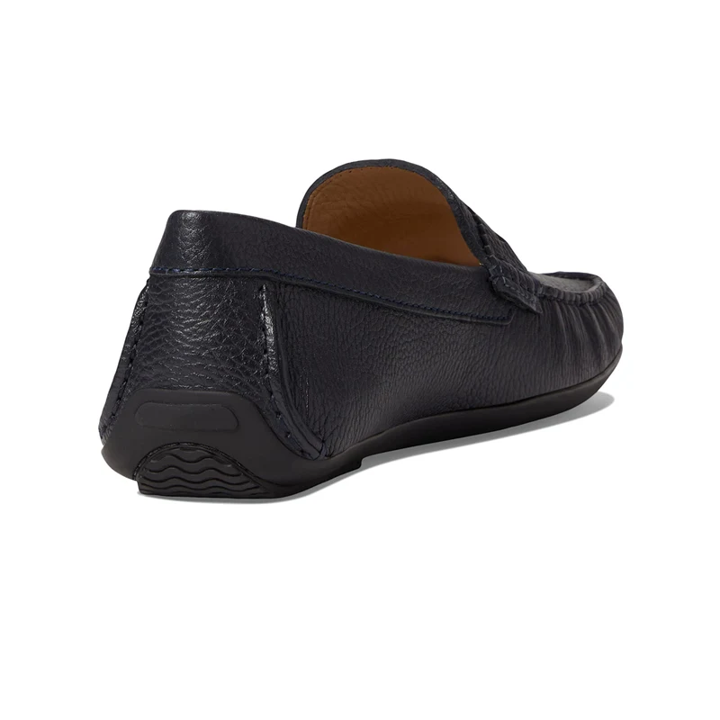 CHOOZII Men Classic Black Genuine Leather Light Weight Flexible Rubber Sole Loafers