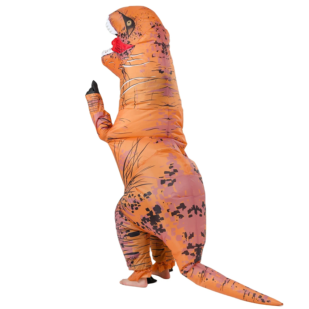 Adult Child Inflatable Dinosaur T-Rex Air Blow-up Halloween Party Costume