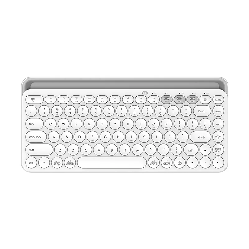 Multi-Device BT Keyboard,  with Stand Slot, Support 3 Devices for iPad Tablet Smartphone MacBook iOS Windows Android