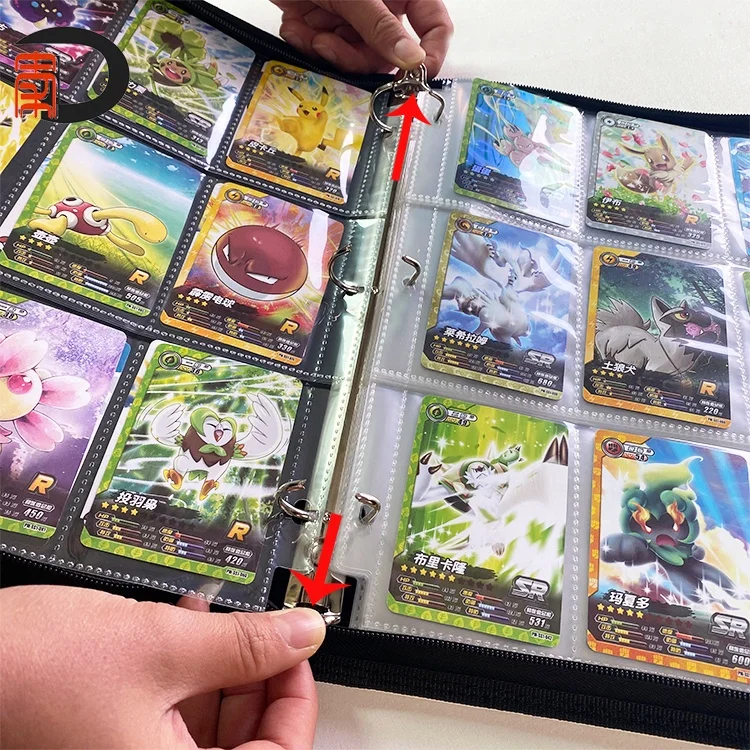 2023 Trading Card Binder Fit 360 Cards, Zipper Card Album 9 Pockets Each pages 20 pages File Folder With 3 Ring Binder