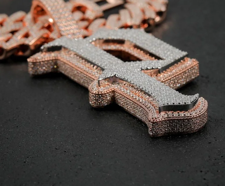 Luxury Custom Necklace Letter Name Pendant Sterling Silver 925 Vvs Moissanite Hip Hop Jewelry Iced Out Diamond Pendant