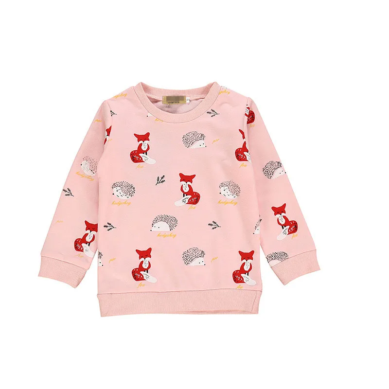 
CBS 110A 100% cotton soft feeling full sleeve tops T-shirt fox printing clothes infant baby clothing for girl 