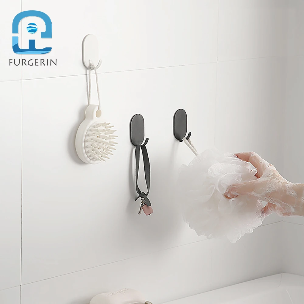 Sticky Hook Traceless Stainless Steel Perforation Free Adhesive Paste Dormitory Bathroom Kitchen Wall Bearing Hanging Metal