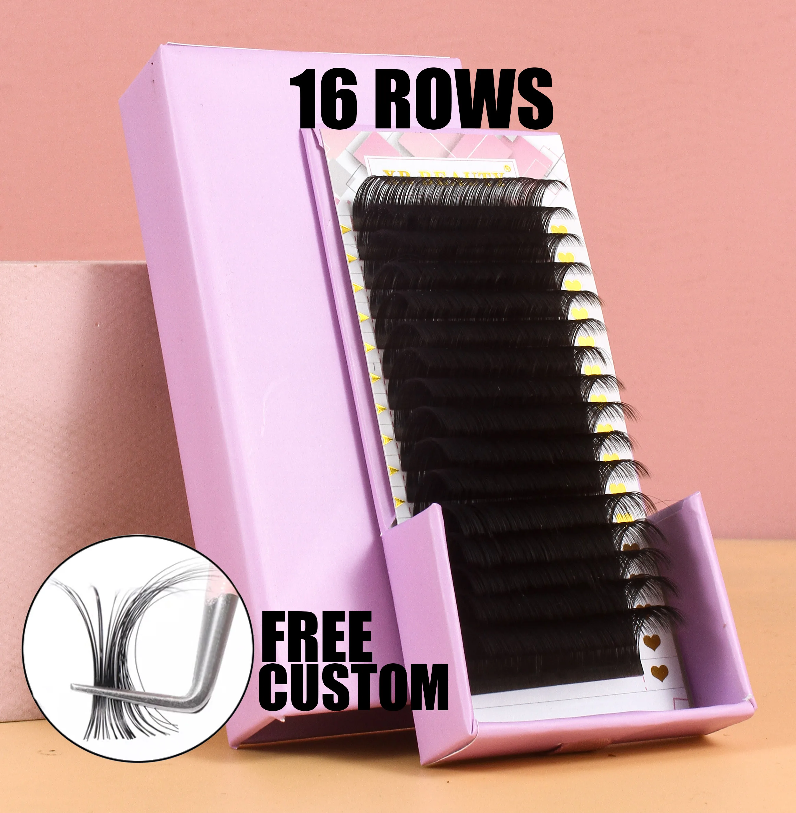wholesale cashmere lash extension trays custom packaging wholesale 16 rows classic lash extensions trays