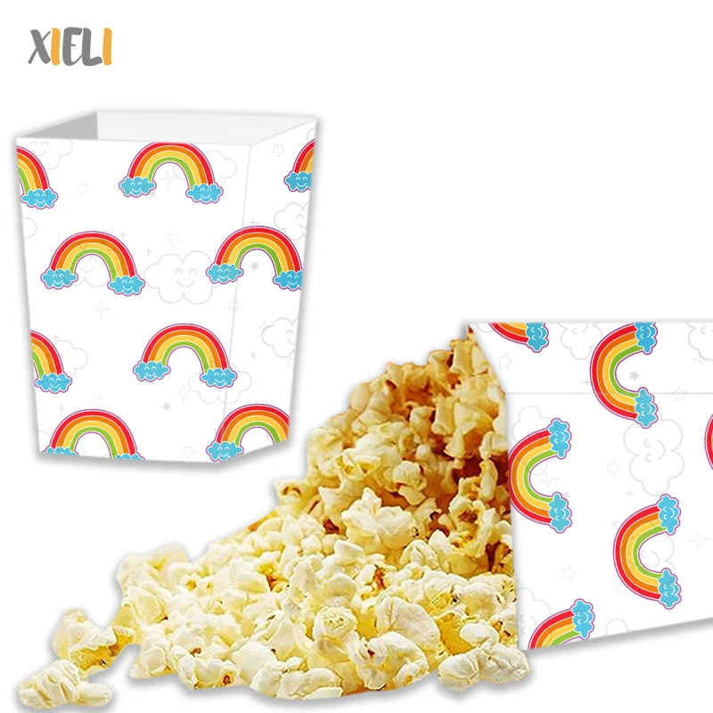 Xieli Happy Birthday Decoration Rainbow Custom Popcorn Bucket