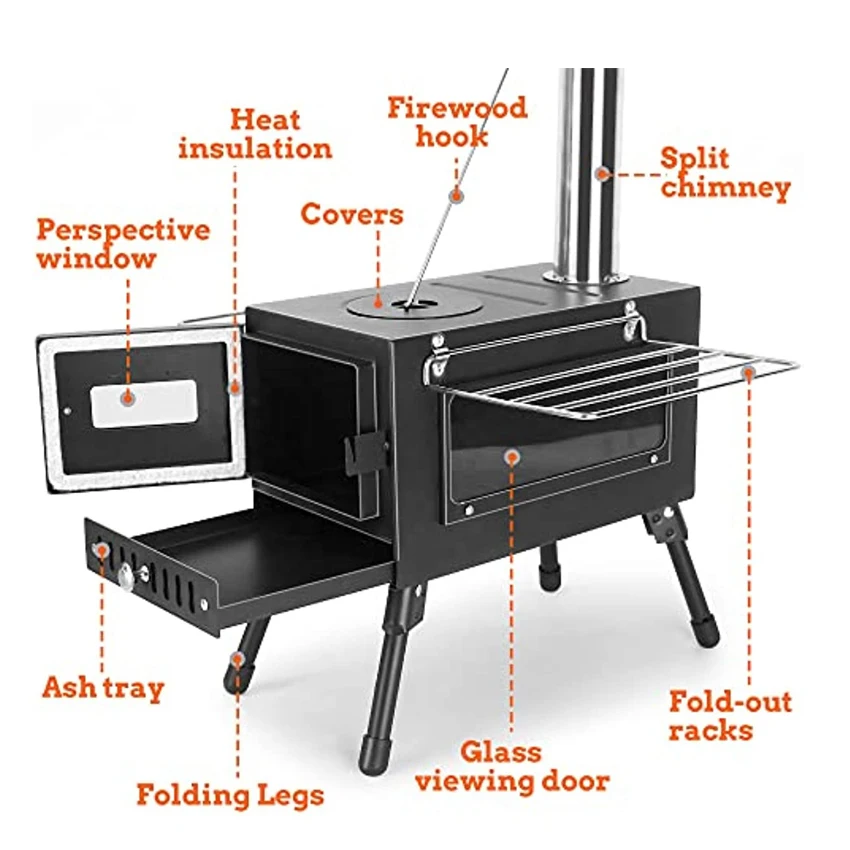 Factory wall tent with stove portable tent stove wood burning hot tent stove