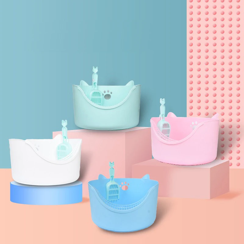 Cat Toilet Box Cat Litter Box With Litter Scoop Cat Clean up Products Plastic Large Space