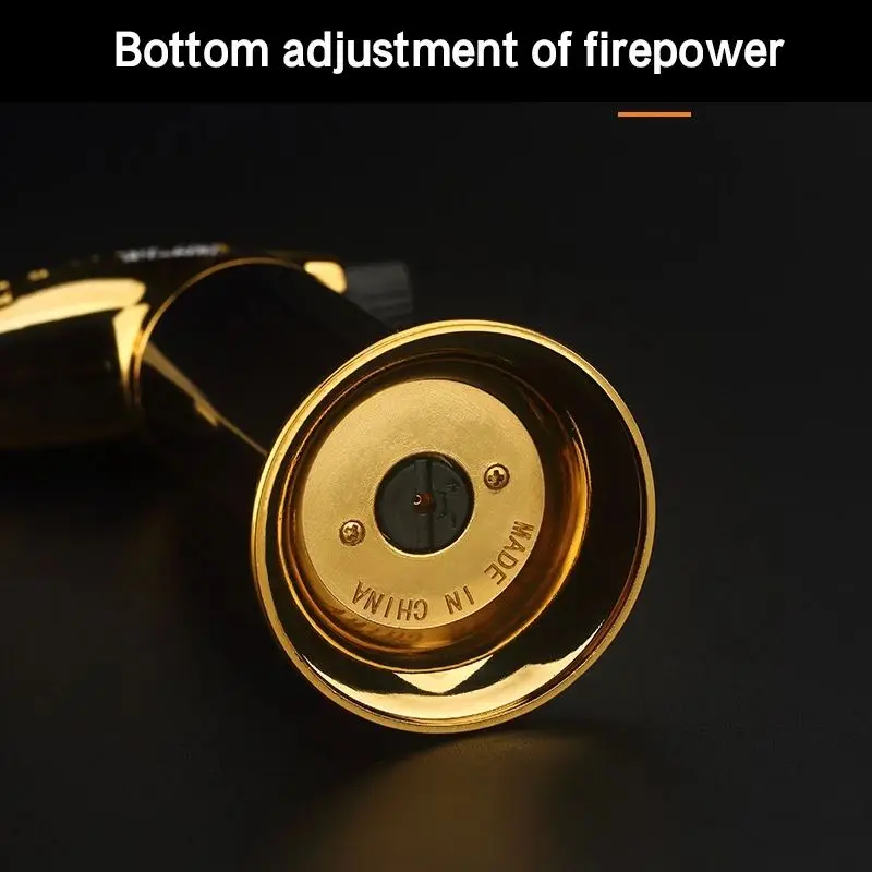 Customization Metal Gun Torch Lighter Jet Flame Refillable Cigar Butane Windproof Gas Torch Lighter