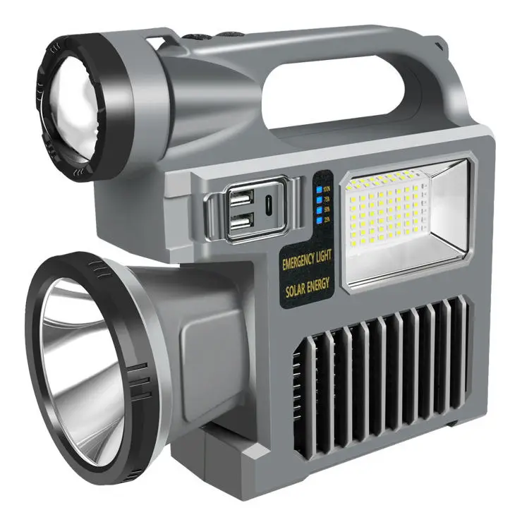 Manufacturer 1500 Lm Plastic High power P50 Rechargeable solar power station 12800mAH multifunctional IP55 LED Flashlight