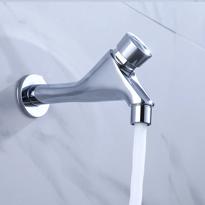 Wash Bowl Wall Mounted Brass Basin Mixer Faucets kitchen tap modern time delay faucet