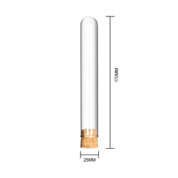Wholesale custom 3.5oz 50ml 100ml round bottom 25mm glass test bottle tube with cork cap