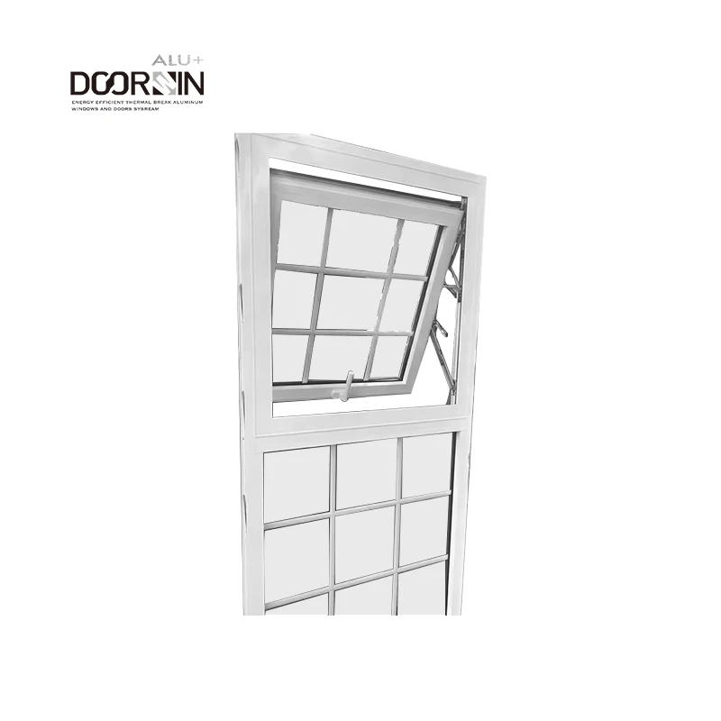 Doorwin Modern Virginia thermal break aluminum vertical sliding hollow glass dust proof awning windows