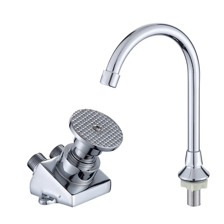 Medical foot operated water tap stainless steel pedal vertical installation faucets