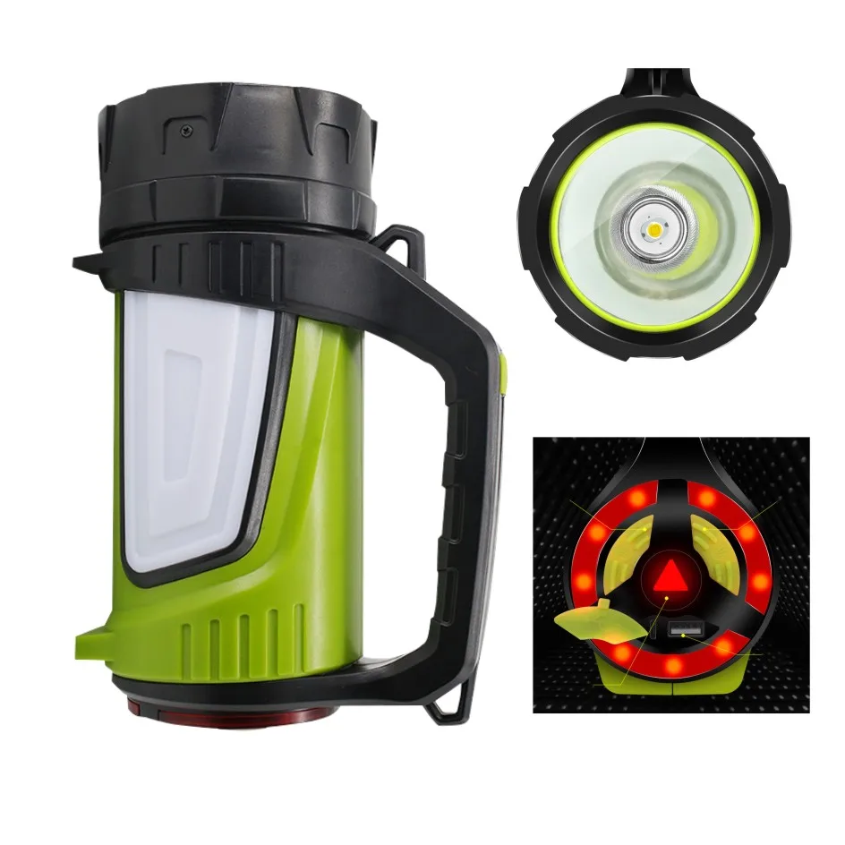 outdoor Emergency spotlight USB rechargeable search light 3 KM handheld led cob searchlight with power bank
