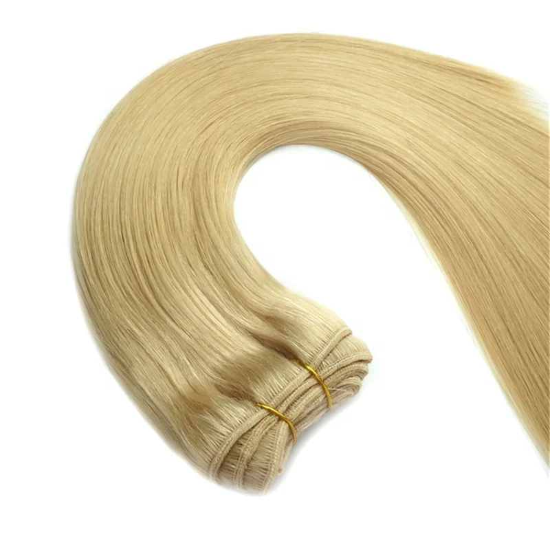 Original European Best Quality Double Drawn Russian Remy Human Hair Weft Virgin Cuticle Aligned Weft Hair Extensions