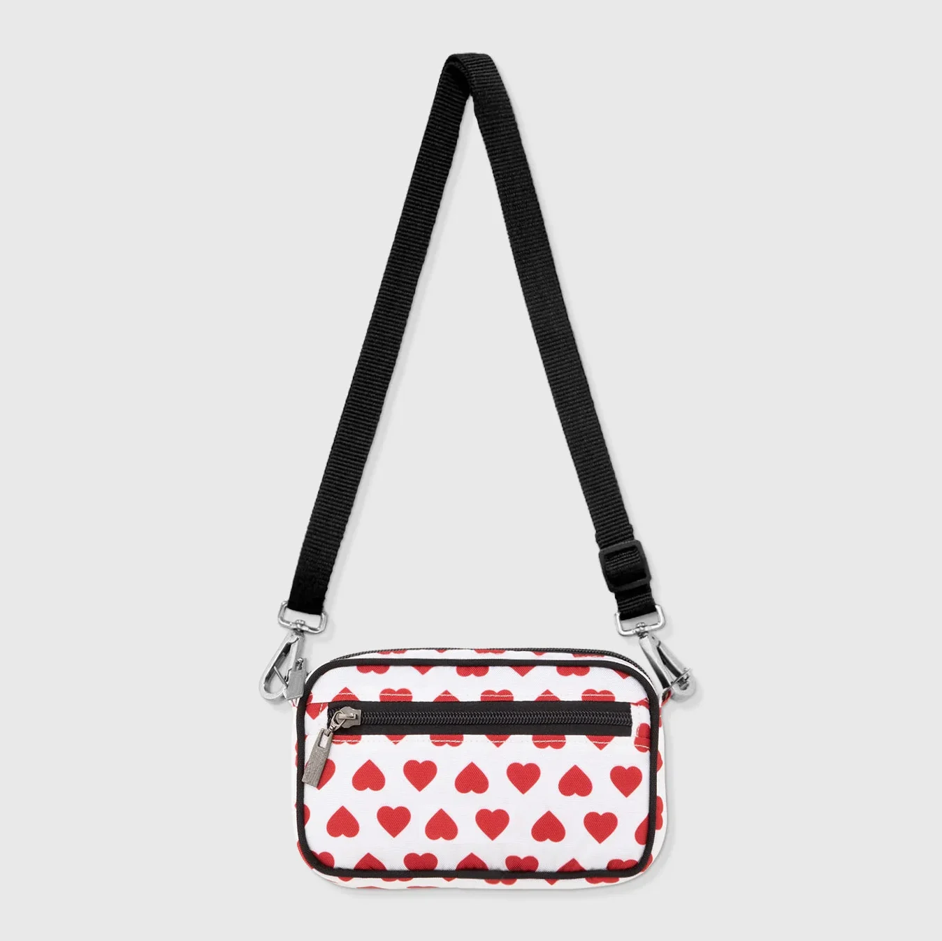Custom Womens Cute Heart Print Zipper Square Phone Camer Sling Shoulder Purse Mini Crossbody Bag