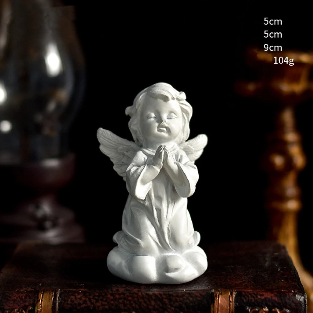 New Design Mini Angel Statue Desktop Gift Small Flower Fairy Ornament Resin Crafts