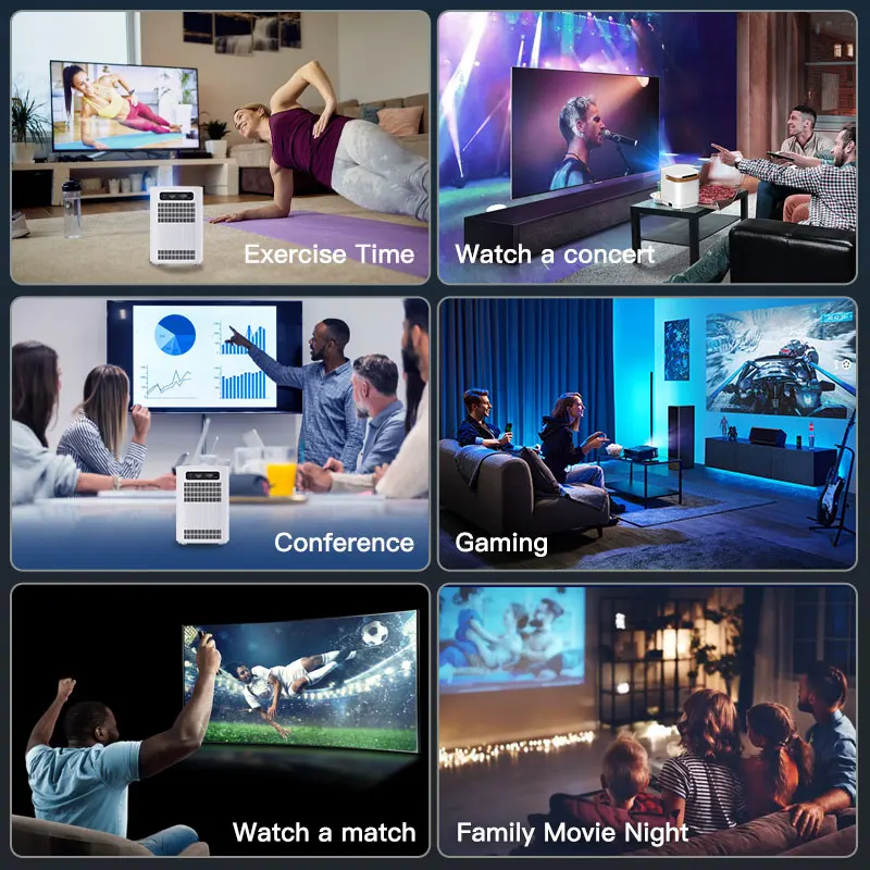 B6 Wholesale Outdoor Flim Cinema Equipment Projector Support Portable Mini Pc Sealed Projector For Movies Projector Home Theater