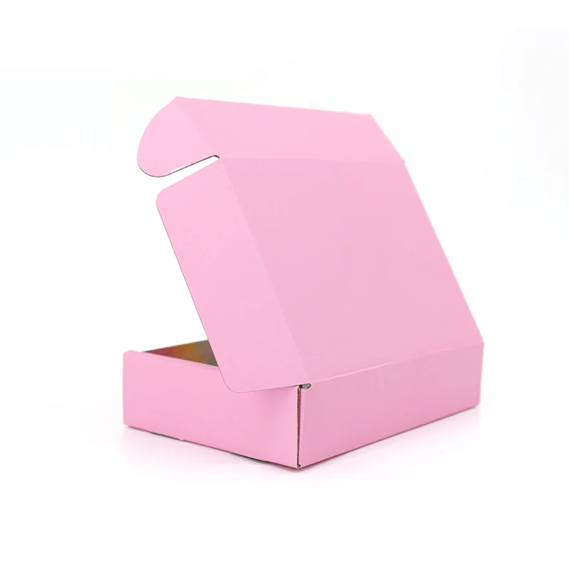 Wholesale Custom Printing Cardboard Clothing Express Postal Pink Packaging Clothes Mailer Corrugated Shipping Boxes With Logo