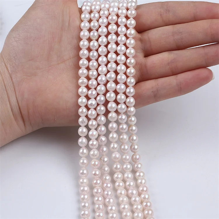6-7mm Natural White AAA Akoya Seawater Round Pearl Strand