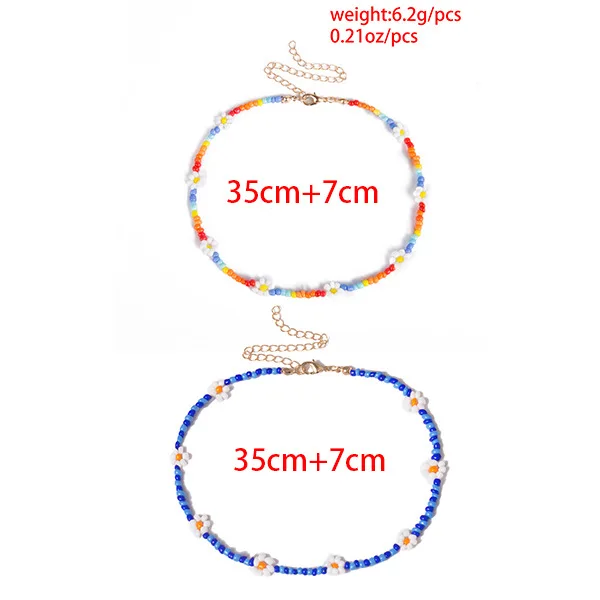 Holiday style rice bead braid small fresh clavicle chain simple bead chain collar