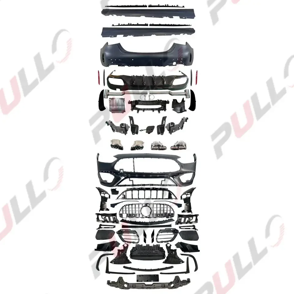 Комплект кузова для Mercedes Benz C class W206 2023 на C63 AMG, включает передний и задний бампер с решеткой радиатора и задней кромкой