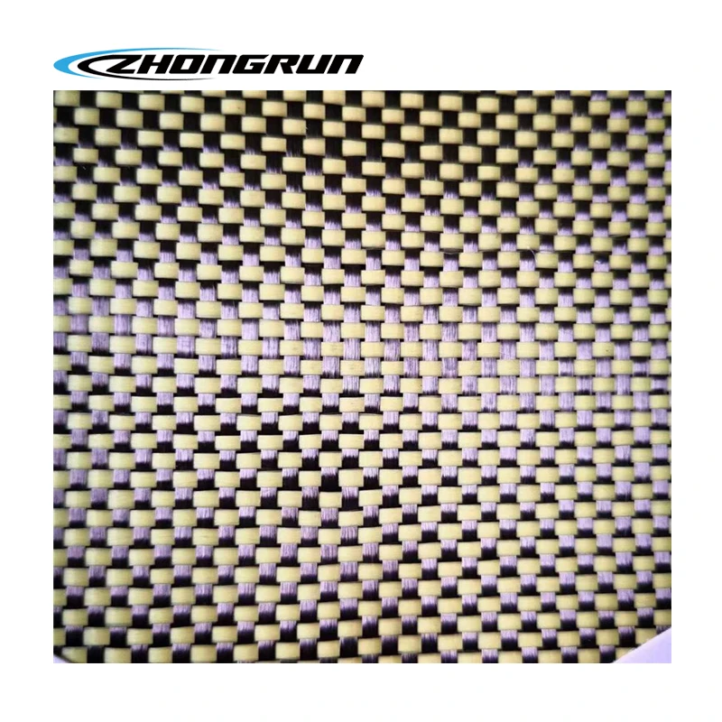 waterproof electroplated cloth plain 3k 200gsm woven  Carbon Aramid hybrid cloth fabric for boat decoration