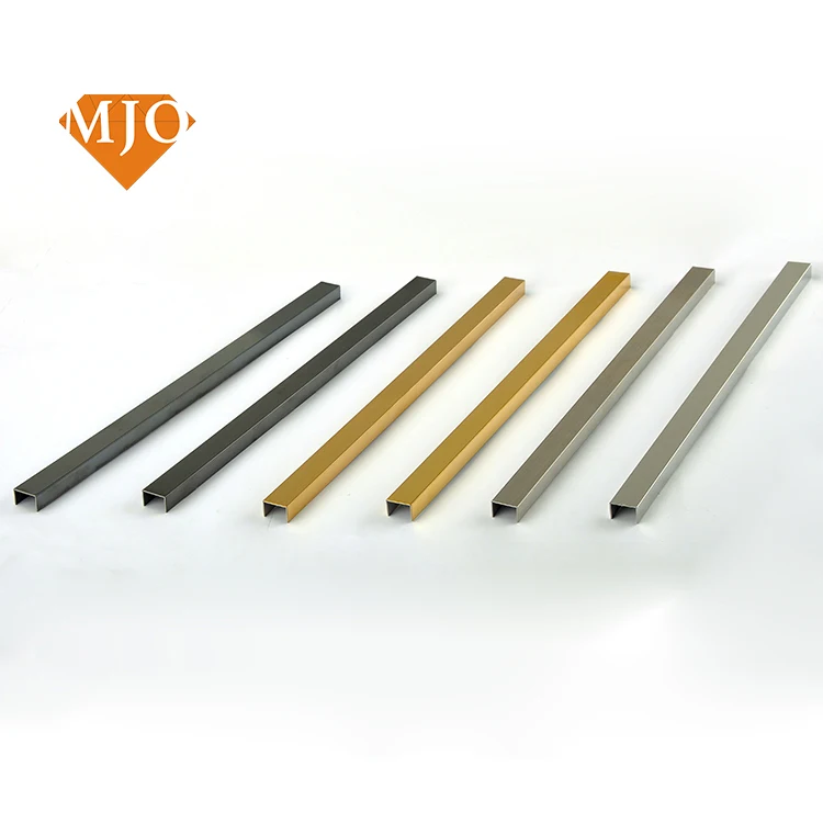 Foshan Factory MJO Wholesale Price Decorative Strips Metal Tile Trim For Bathroom Wall Decoration 304 Stainless Steel Tile Trim