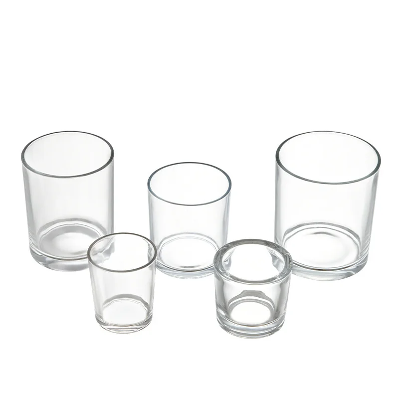 Multi-Size Cylinder Square Empty Clear Transparent Candle Jars For Candle DIY