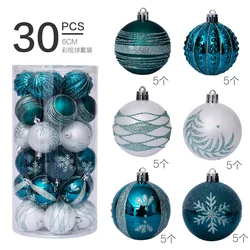 30PCS SET  Christmas Tree Ornaments  Colorful 6cm DIY Christmas Balls