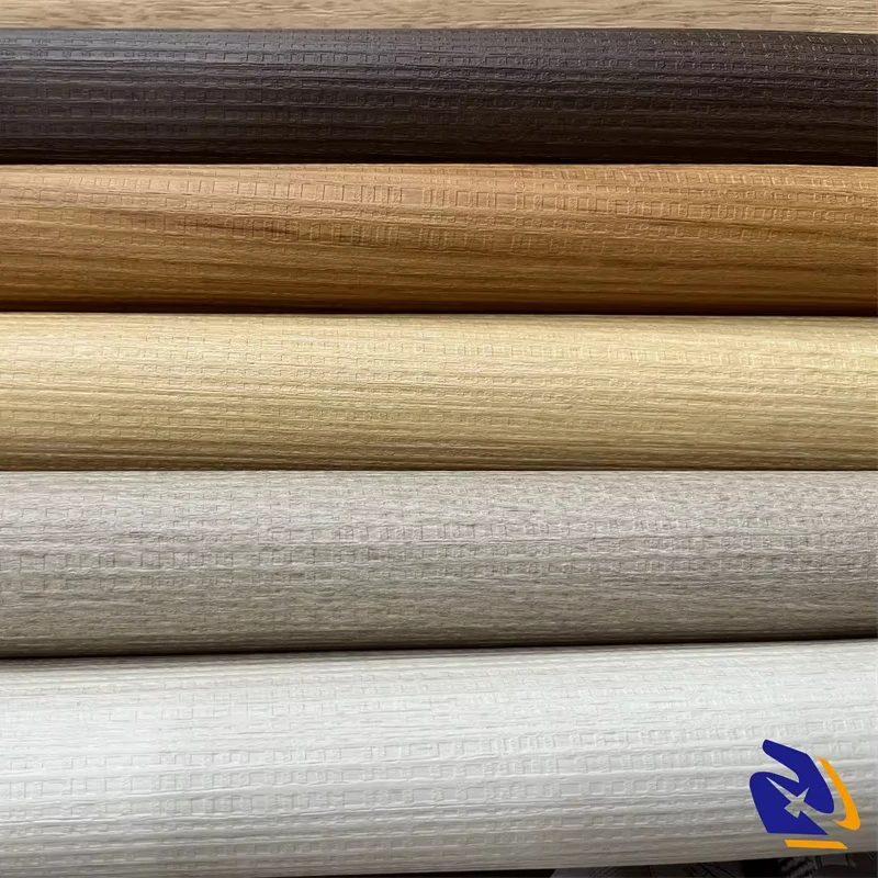 2024 Vine Woven Walnut Wood Grain PVC Lamination Film Embossed Interior Hotel Wall Decor Film for Furniture Used Wall Decoration
