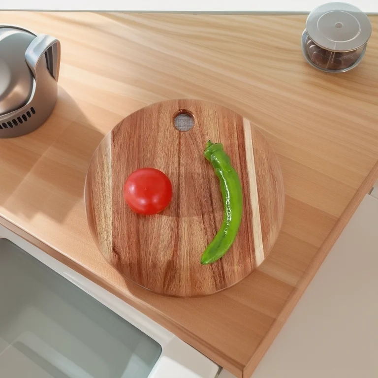 Factory Custom Round Acacia Double Side Wood Cutting Board for Meat Bread Charcuterie Suspension Type Wooden Chopping Blocks