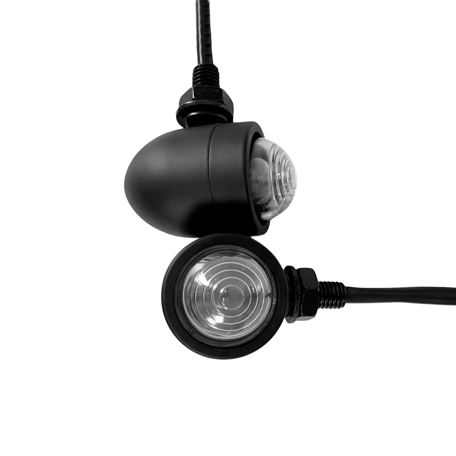 Amber Lens Aluminum For Harley Custom Bike LED Indicator Turn Signals