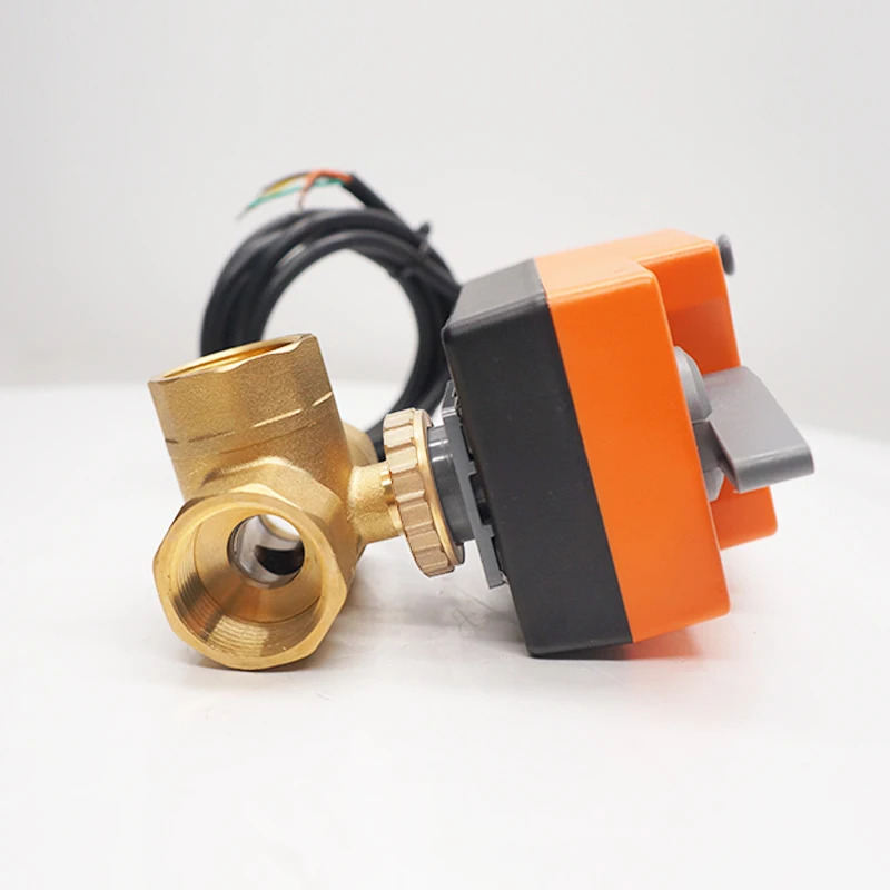 Winvall Fast Running Actuator Ball Valve 24VAC Electric On off Float Control Valves Manual Handle Operated 3 Way Motorized Valve