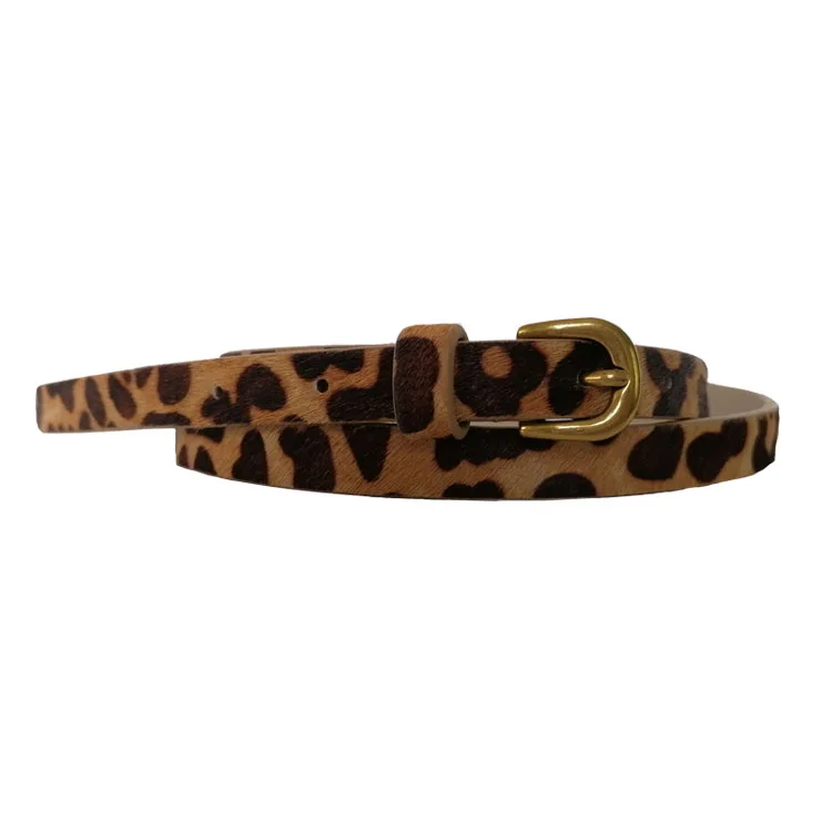  Factory Wholesale Fashion Customized Leopard Slender PU Belt for