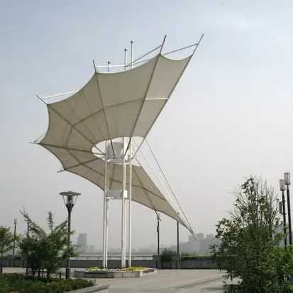 Modern Outdoor Scenic Sun Shade Roof White PVDF Stretch Architecture Membrane PTFE Type for Outdoor Architecture