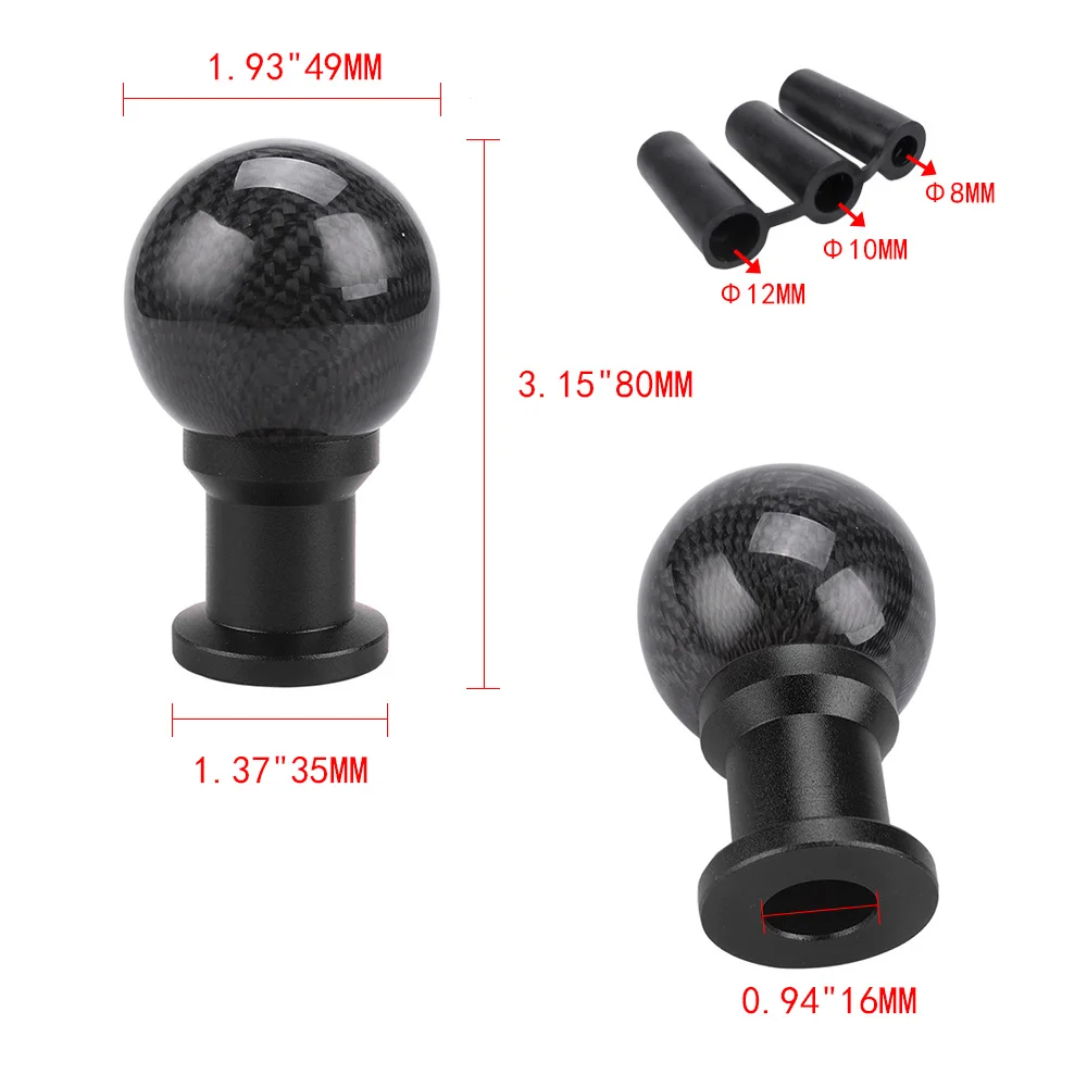 Real Carbon Fiber Aluminum Gear knob Manual Transmission Aluminum Gear Shift Knob For Honda VW BMW