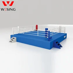 Wesing Professional Custom boxing equipment IBA Approved Boxing Ring Price Ropes Canvas Cover Floor Professional Boxing Ring