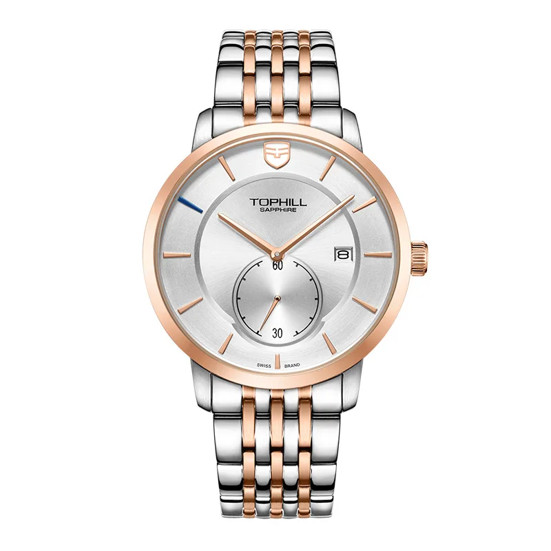 High Brand Tophill TW078G Custom OEM Best Quartz Movement Stainless Steel Material For Business Luxury Mans Top Watches